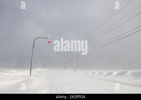 Conditions des routes en hiver Hokkaido au Japon Banque D'Images