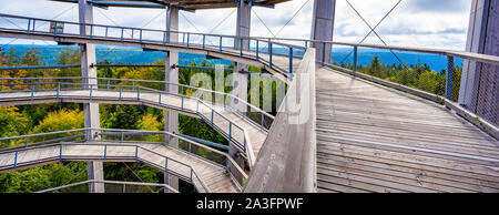 Treetop walk en Forêt Noire avec 40m de haut avec une tour d'observation observation deck avec vue magnifique situé au Sommerberg, Bad Wildbad - Billet de destina Banque D'Images