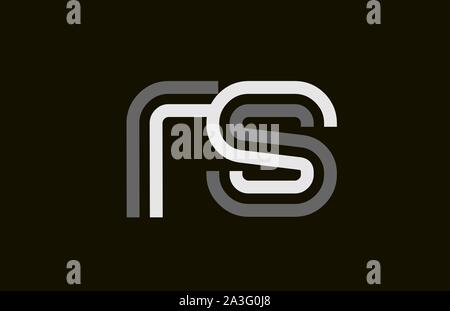 En noir et blanc logo RS R S lettre alphabet combinaison pour la conception de l'icône. Pour un logo d'une société ou d'affaires. Illustration de Vecteur