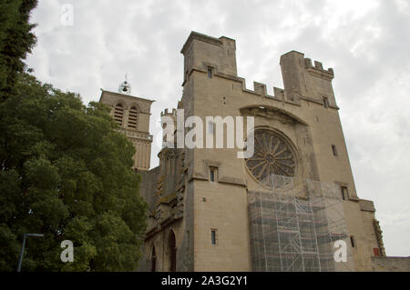 L'extérieur de la cathédrale de Béziers, France Banque D'Images