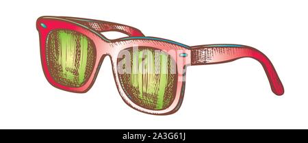 Accessoires Lunettes de protection élégant vecteur de couleur Illustration de Vecteur