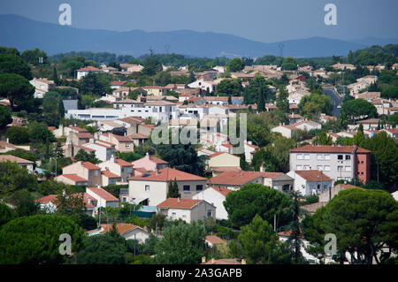 Une vue sur le paysage environnant Beziers en France Banque D'Images