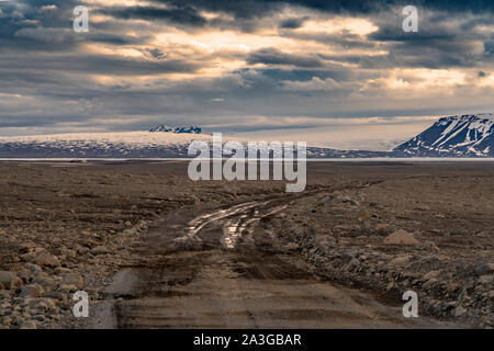 Blafellshals col de montagne, Kjalvegur Road, Central Highlands, Islande Banque D'Images