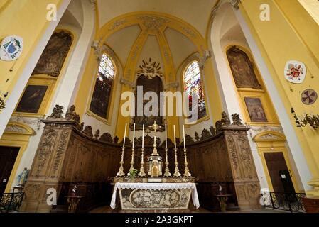 France, Meurthe et Moselle, Lunéville, Place Saint Remy, Église Saint Jacques en date du 18e siècle, CHOR, maître-autel, les stalles Banque D'Images