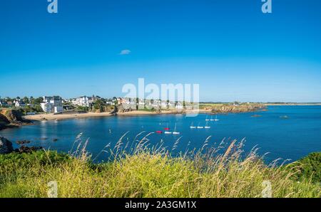 La France, Finistère, Clohars-Carnoet, Pouldu, Grands Sables beach Banque D'Images