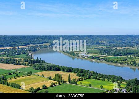 La France, l'Eure, Barneville sur Seine, méandre de la Seine (vue aérienne) Banque D'Images