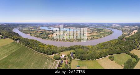 La France, l'Eure, Barneville sur Seine, méandre de la Seine (vue aérienne) Banque D'Images