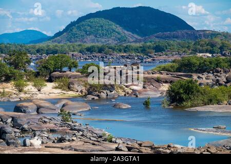 La Colombie, Llanos, tambora, Vichada, Parc National Tuparro, lits rocheux Banque D'Images