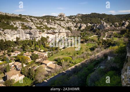 France, bouche du Rhône, Les Baux de Provence, étiqueté Les Plus Beaux Villages de France (Les Plus Beaux Villages de France), des Alpilles, Val d'Enfer Banque D'Images