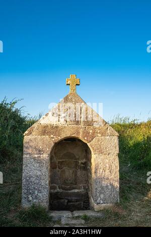 La France, Finistère, Cleden-Cap-Sizun, Pointe du Van, Saint-Mathieu fontaine située près de la chapelle Saint-They Banque D'Images