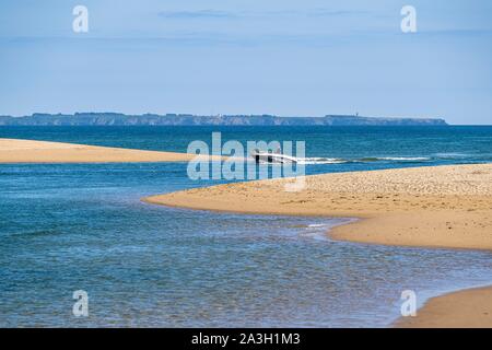 La France, Finistère, Clohars-Carnoet, Pouldu, à l'embouchure de la rivière ?ta, la plage Banque D'Images