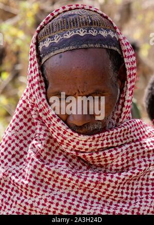 L'Éthiopie, région d'Amhara, portrait d'un homme musulman Banque D'Images