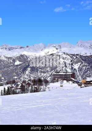 Paysage de neige hiver Centre de ski de Vogel, Slovénie, Février 2018 Banque D'Images