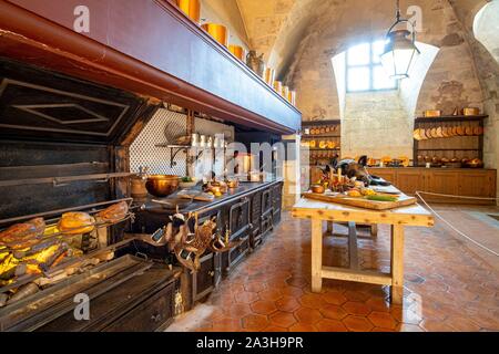 France, Seine et Marne, Maincy, le château de Vaux le Vicomte, la cuisine Banque D'Images