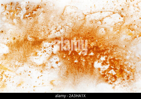 Glitter Gold et persillage liquide abstract background. Poudre de pigments technique, fait main, l'élément de conception. Banque D'Images