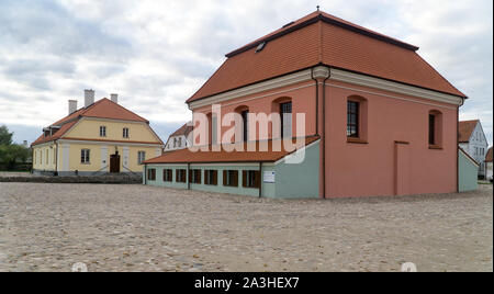 Grande Synagogue talmudique et chambre à Tykocin / Tiktin (Pologne) après la restauration. Deuxième plus grande synagogue de Pologne créé en 1642. Banque D'Images