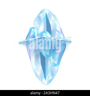 Glacier iceberg flottant sur l'eau vagues Vector Illustration de Vecteur