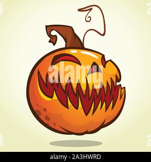 Halloween Citrouille isolé sur blanc. Scary Jack. Vector illustration Illustration de Vecteur