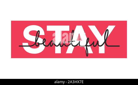 Beau séjour - lettrage calligraphie devis. Aventure créative motivation typographie de l'affiche. Illustration de Vecteur