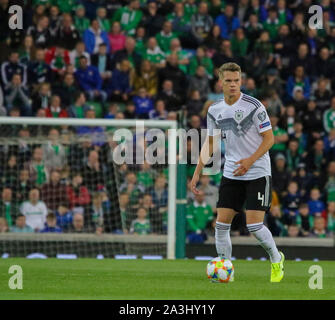 Stade national de football à Windsor Park, Belfast, Irlande du Nord. 09 sept 2019. UEFA EURO 2020 - qualification du groupe C, l'Irlande du Nord 0 Allemagne 2. Internationale de football allemand Mathias Ginter (4) jouer pour l'Allemagne à Belfast en 2019. Banque D'Images