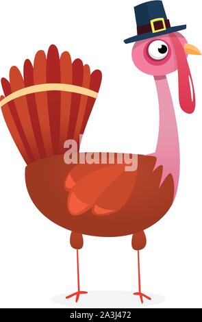 Vector illustration of a smiling cartoon la Turquie. Jour de Thanksgiving Illustration de Vecteur