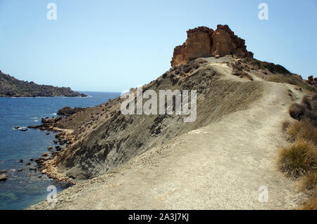 Panorama de Gnejna Bay Shore, Golden Bay, Malte Banque D'Images