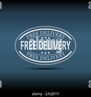 Livraison gratuite emblème, insigne, étiquette, logo, joint. étiquette sur un fond blanc Illustration de Vecteur