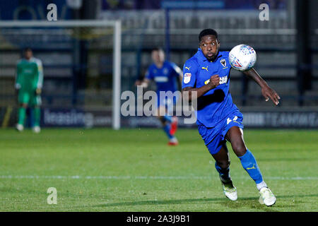 Kingston, au Royaume-Uni. 05Th Oct, 2019. Michael Folivi de l'AFC Wimbledon en action au cours de la correspondance entre le trophée Leasing.com AFC Wimbledon et Leyton Orient au Cherry Red Records Stadium, Kingston, en Angleterre, le 8 octobre 2019. Photo par Carlton Myrie/Premier Images des médias. Credit : premier Media Images/Alamy Live News Banque D'Images