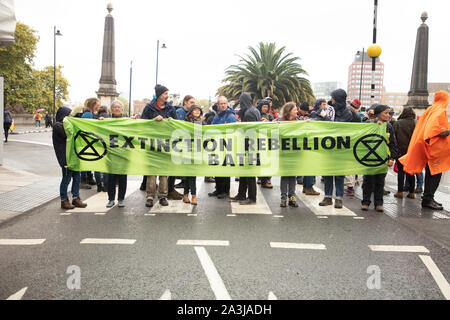 Londres, Royaume-Uni. 7 octobre 2019. Extinction des manifestants près de Lambeth Bridge rébellion à deux semaines de protestation depuis longtemps à Londres. Crédit : Joe Keurig / Alamy News Banque D'Images