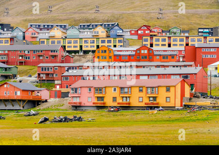 Hébergement Logement à Longyearbyen, Svalbard, Norvège, le plus septentrional au monde settlement Banque D'Images