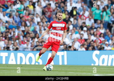 Domingos Duarte (Grenade), le 5 octobre 2019 - Football : "La Liga espagnole Santander' match entre le Real Madrid CF 4-2 FC Grenade au Santiago Bernabeu à Madrid, Espagne. (Photo de Mutsu Kawamori/AFLO) Banque D'Images