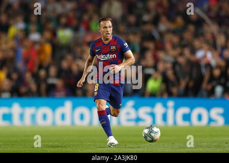 Barcelone, Espagne. 6 octobre, 2019. Arthur (Barcelone) Football/soccer : "La Liga espagnole Santander' match entre le FC Barcelone 4-0 FC Séville au Camp Nou à Barcelone, Espagne . Credit : Mutsu Kawamori/AFLO/Alamy Live News Banque D'Images