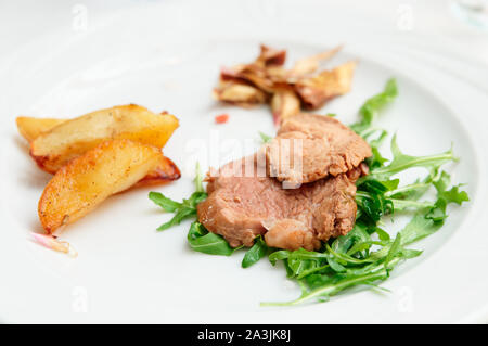 Les délicieux plats de boeuf chianina, close-up Banque D'Images