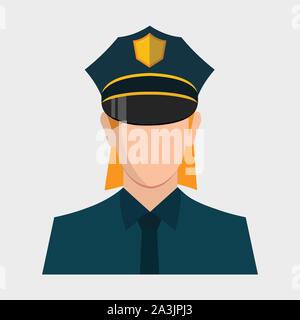 Police woman avatar dans le style d'illustration vectorielle, télévision Illustration de Vecteur