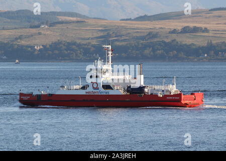 MV Son de Soay, une voiture et de passagers exploité par Western ferries sur le Firth of Clyde, sur la Gourock à Dunoon. Banque D'Images