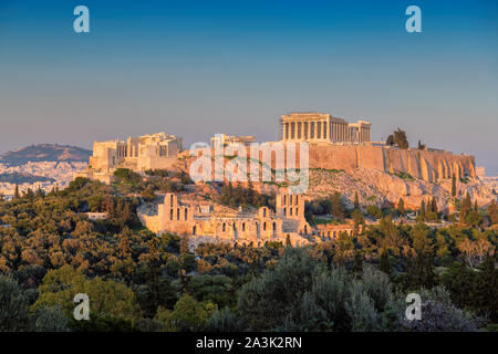 Le temple du Parthénon dans Acropole d'Athènes, Grèce Banque D'Images
