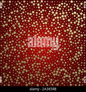 Texture brillant d'or. Modèle en métal. Fête de l'or avec des points de fond, pour carte de vœux ou papier d'emballage. Illustration de Vecteur