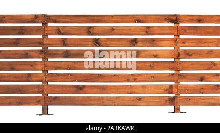 Clôture en bois avec planches horizontales isolated on white Banque D'Images