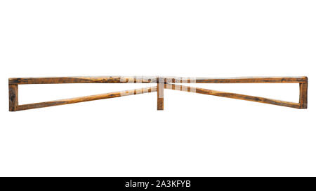 Balustrade de bois isolé sur fond blanc Banque D'Images