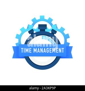 L'étiquette avec la gestion du temps et de caractères texte espace. Peut utiliser pour les bandeaux web, infographie, héros des images. Stock Vector illustration. Illustration de Vecteur