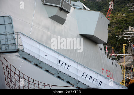 Italia : nef della Marina Militare a Salerno, 29 settembre 2019. Banque D'Images