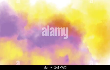 Résumé de l'aquarelle avec du jaune, violet, orange et marron. Contexte L'illustration with copy space Illustration de Vecteur