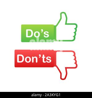 À faire et ne pas faire comme les pouces vers le haut ou vers le bas. télévision thumb up simple logotype symbole rond minimal element set design graphique isolé sur blanc. Stock Vector Illustration de Vecteur