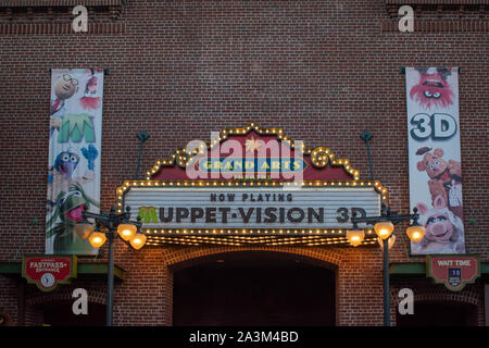 Orlando, Floride. Le 27 septembre 2019. Vue de dessus du Muppet Vision 3D attraction à Hollywood Studios . Banque D'Images