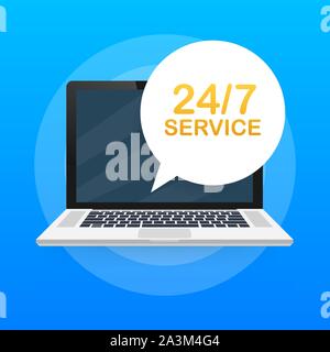 Services disponibles régulière icône. 24 illustration 7. Toute la semaine de travail web. Vector illustration. Illustration de Vecteur