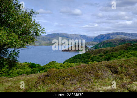 Un Chairn Bhain Loch Unapool Ecosse Sutherland Assynt Nr Banque D'Images