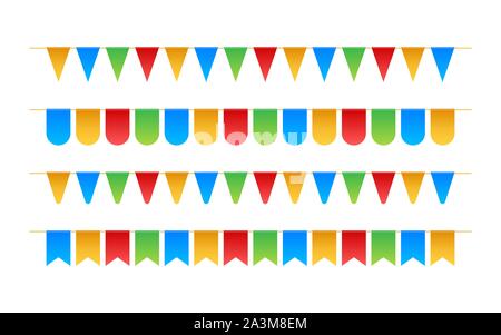 Invitation d'anniversaire bannières. Drapeau de guirlandes. Stock Vector illustration. Illustration de Vecteur