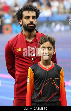 MADRID, ESPAGNE - 01 juin 2019 : Mohamed Salah (Liverpool) sur la photo lors de la finale de la finale de la Ligue des Champions 2019-2020. Banque D'Images