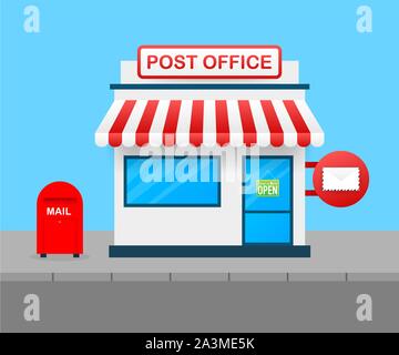Bâtiment du bureau de poste. Illustration du stock vectoriel. Illustration de Vecteur