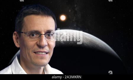 Washington, United States. 09Th Oct, 2019. Didier Queloz, et son collègue de l'Université de Genève, Michel Mayor, ont reçu conjointement le Prix Nobel de physique 2019 'pour la découverte d'une exoplanète orbitant autour d'une étoile de type solaire." James Peebles, un Albert Einstein Professeur de sciences à l'Université de Princeton, a été reconnu pour son "découvertes théoriques en cosmologie physique." Photo via Université de Genève/UPI UPI : Crédit/Alamy Live News Banque D'Images